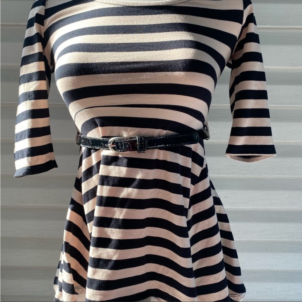 EUC JUST GINGER quarter sleeve stripe tunic
top